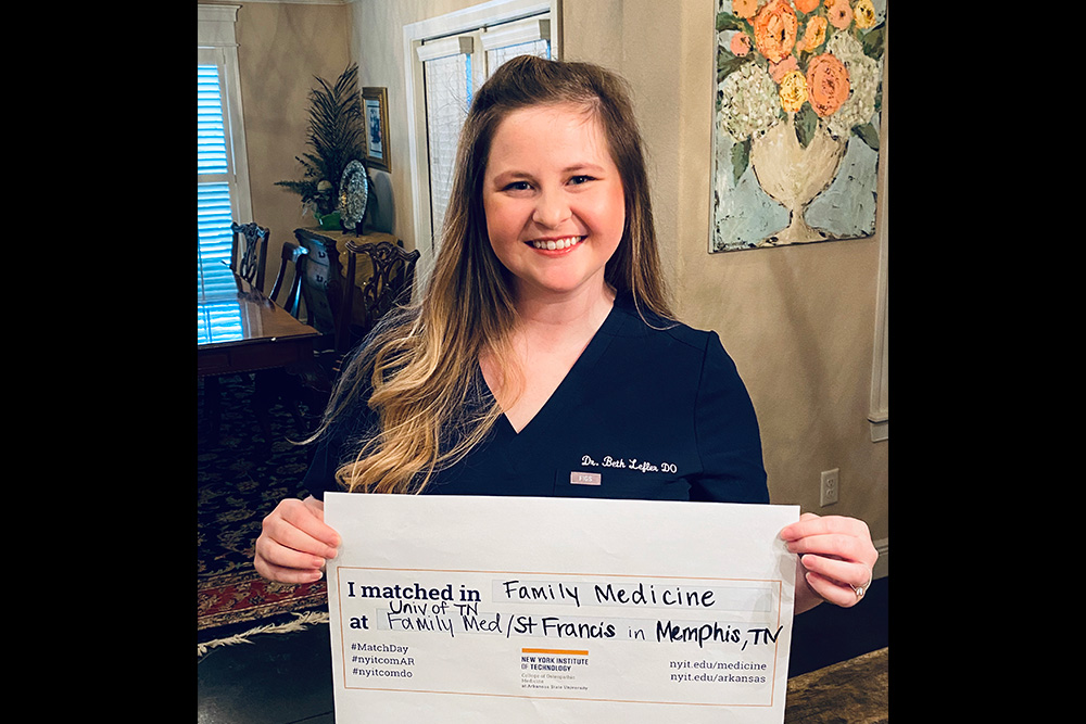 Lauren Lefler proudly displays her residency with the University of Tennessee.