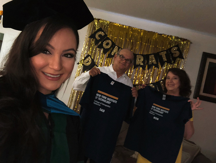 Anna De Feria, D.O., got her degree (and her parents got the t-shirts)!