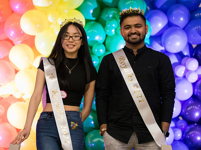 Class of 2021: Final Roar crowned its Long Island campus New York Tech royalty prior to the Glam Ball Extravaganza: Drive-in and Drag event. Congratulations to Kathryn Vu and Vrund Patel. The New York City campus royalty winner was Elis Cucka (not pictured).