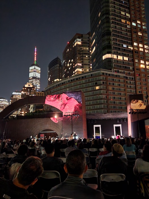 Scenes of the actors were prerecorded and produced at Medialab by the student-faculty team, then projected on large screens during the open-air opera.