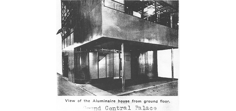 The Aluminaire House debuted in 1931 at the Architectural and Allied Arts Exposition in Grand Central Palace.