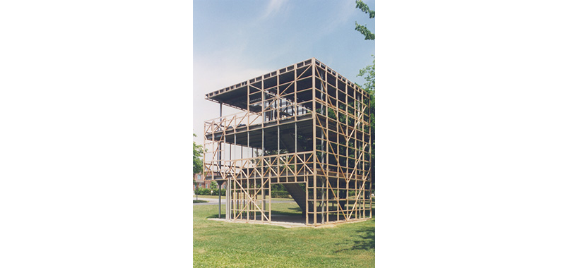 Aluminaire House during the reconstruction phase at NYIT.
