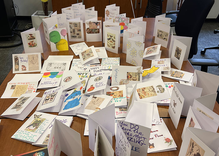 New York Tech community members created more than 100 greetings cards that were sent to older adults.
