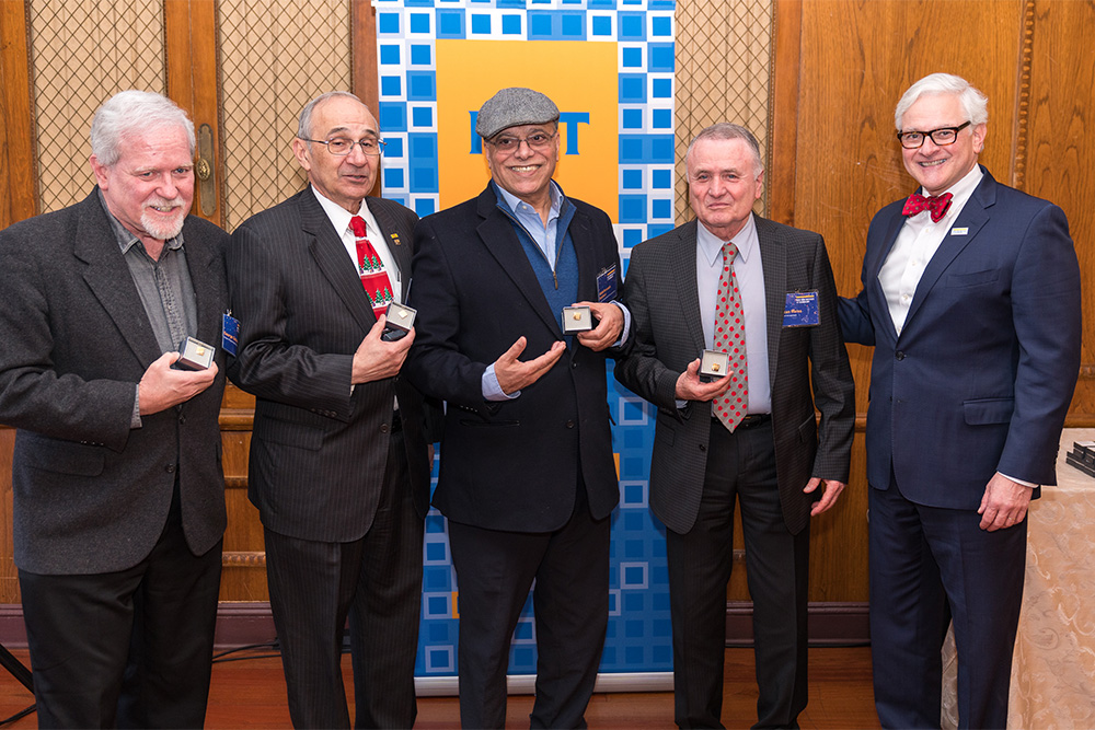 35 Years of Service: George Salayka, Anthony Piazza, Abdolhossein Kashani, Nitzan Weiss, featuring Hank Foley, Ph.D., president of New York Institute of Technology
