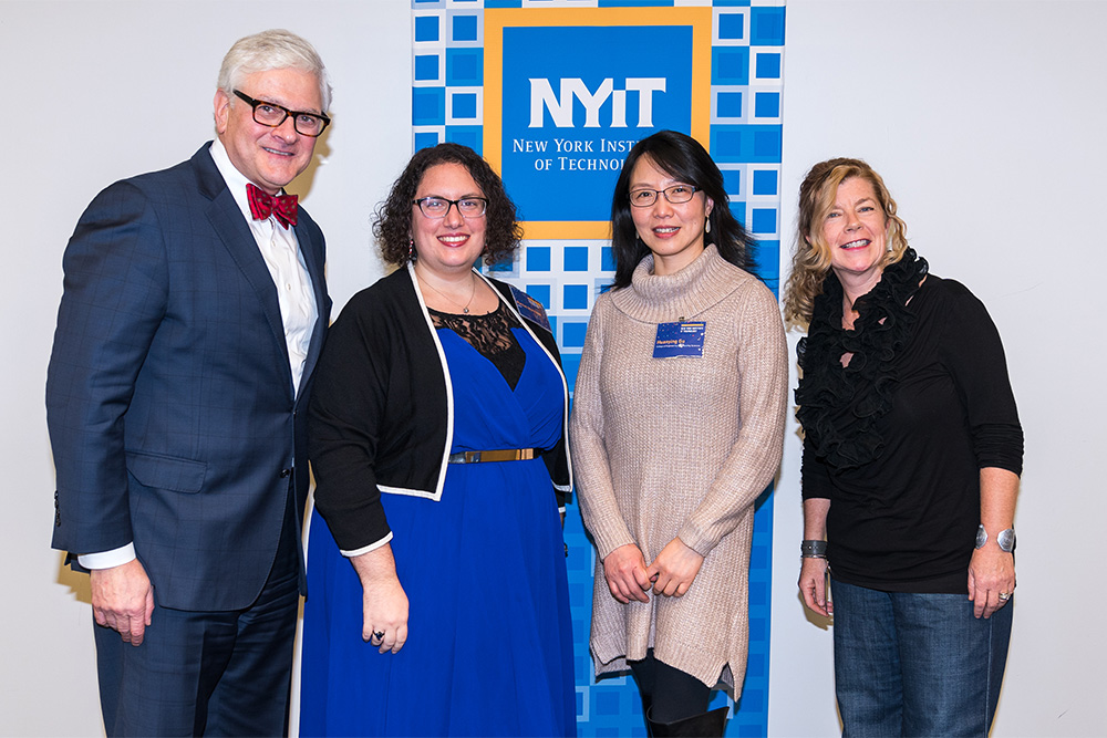 10 Years of Service: Kate O'Hara, Huanuan Gu, Rachel Morrision, featuring Hank Foley, Ph.D., president of New York Institute of Technology