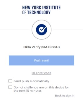 Okta Verify: Push Sent confirmation screen