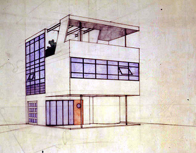 Drawing of Aluminaire House