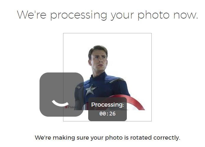 processing photo screen