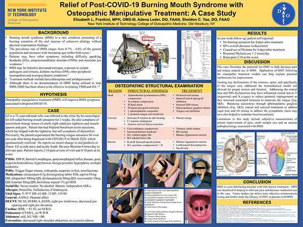 Relief of Post-COVID-19 Burning Mouth Syndrome with Osteopathic Manipulative Treatment: A Case Study