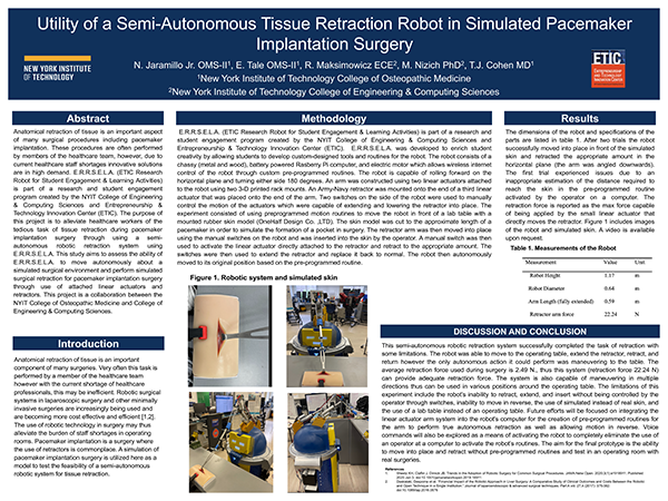 Utility of a Semi-Autonomous Tissue Retraction Robot in Simulated Pacemaker
Implantation Surgery