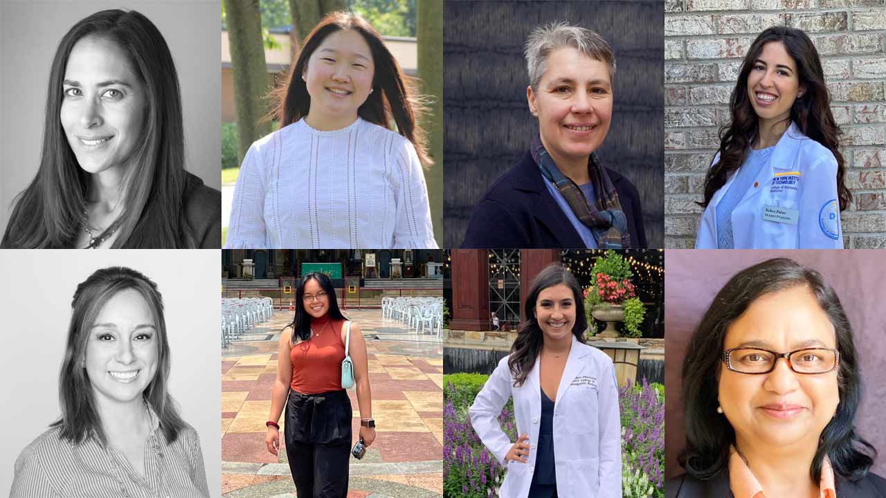 Pictured top row from left: Adena Leder, Christine Lee, Nicole Wadsworth, and Kelsey Fisher; pictured bottom row from left: Maria Alicia Carillo Sepulveda, Mary Margarette Sanchez, Nicole Maddie and Niharika Nath