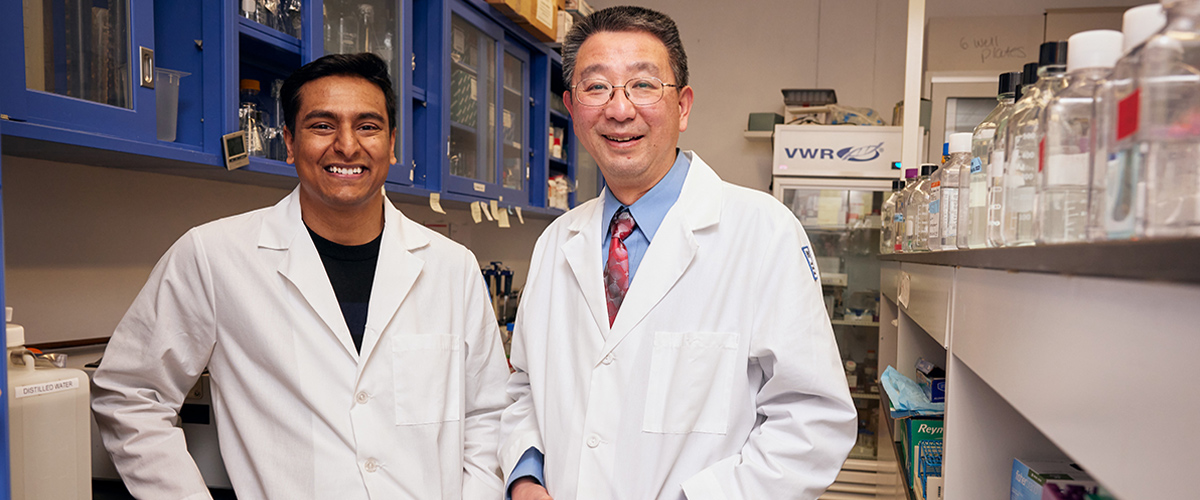 Professors Manny Singh and Dong Zhang in the laboratory