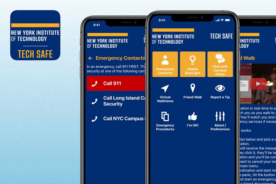 Screen shots of Tech Safe app