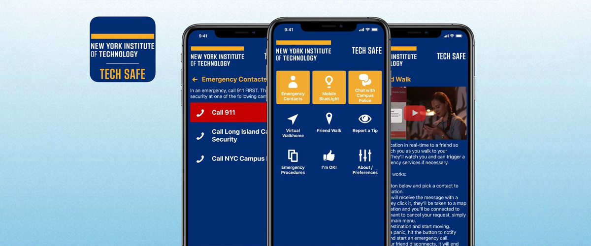 Screen shots of Tech Safe app