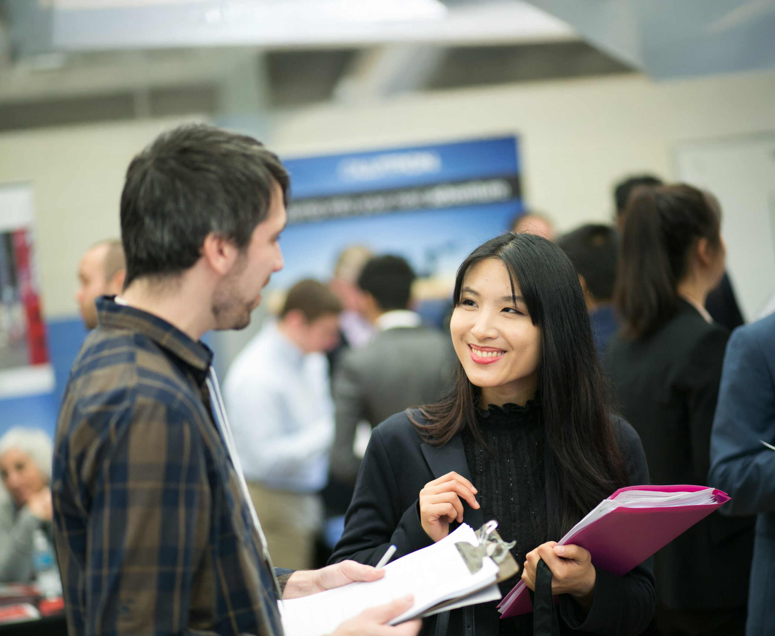 Students at a career fair