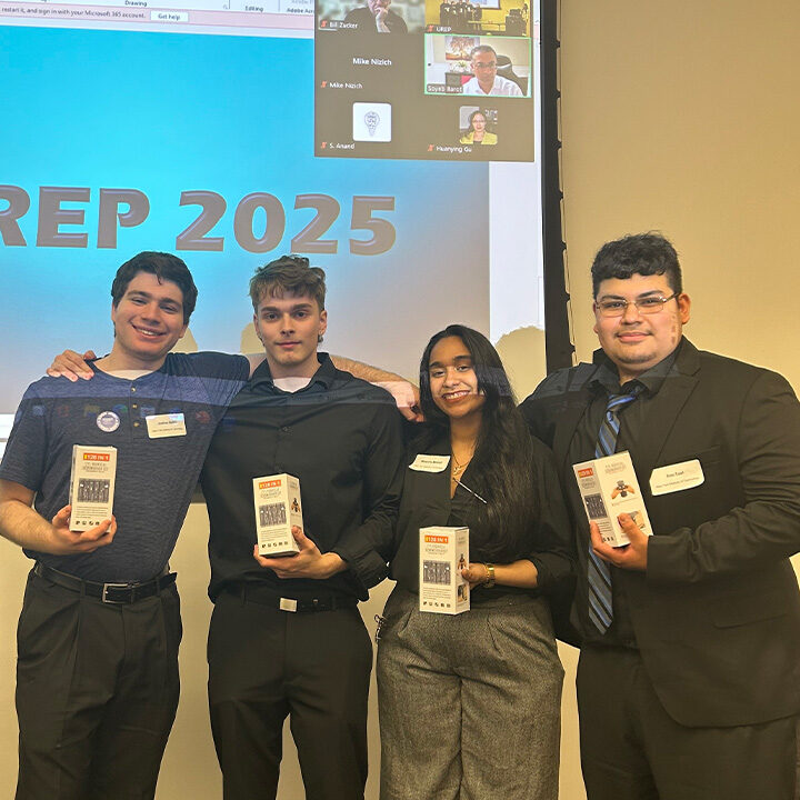 Dr. Dong & NIRS Muscle Monitoring Team (Best Teamwork), from L-R: Joshua Saikin, Christian Calvo, Maleshia Motilall, Eric Tzul