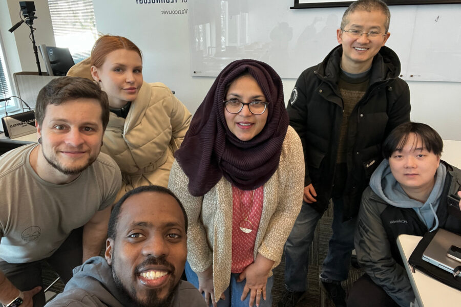 Students with their professor