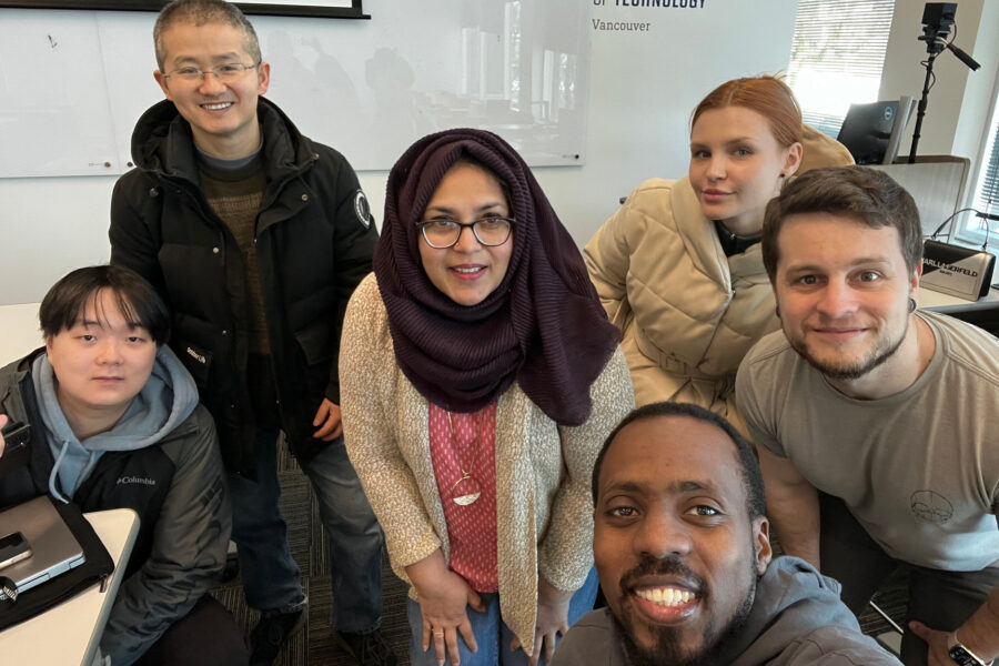 Students with their professor