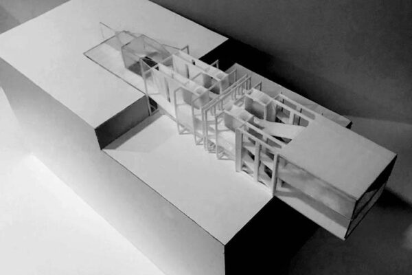 A 3D photo of an architectural structure