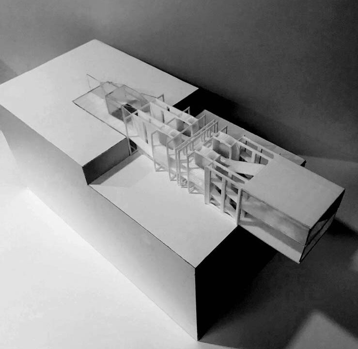 A 3D photo of an architectural structure