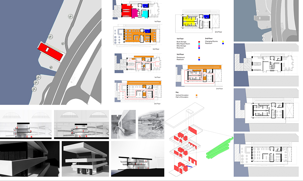 20 images and sketches of an architectural site