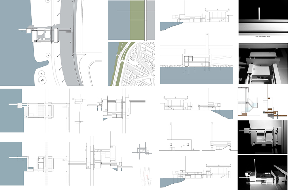 Images photo, and sketches of architectural models of modern structures