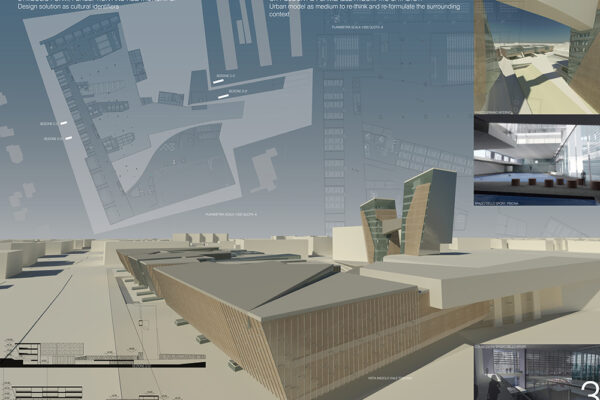 MILAN, ITALYInvitation to participate to the International Design Competition for the: New Bocconi Campus in the former area of Centrale del Latte di Milano.Title: “Micro environments and Urban Catalysts. Bocconi: a new performable morphotype between groundscape, cityscape and skyscape.”NYIT-SoAD and “Laboratorio Misure e Scale” of Politecnico di Milano.Team leaders: Giovanni Santamaria and Antonella Contin