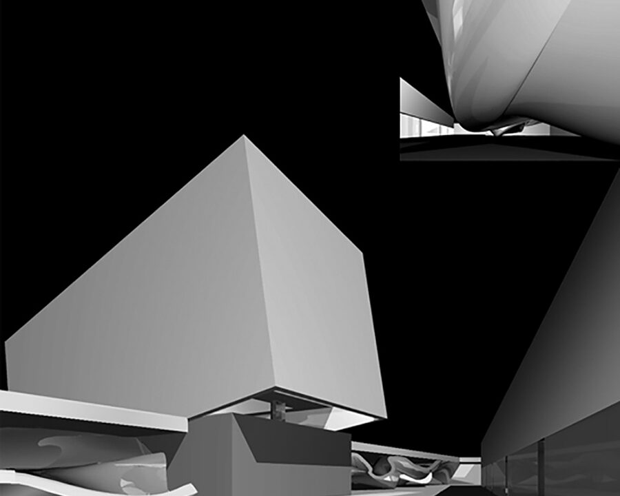 MESTRE-VENICE, ITALYProject sponsored by the National Ministry of University and Research M.U.R.S.T. about “New Architecture and Services for a Sustainable Development of the Metropolitan Area of the Terraglio River in Mestre-Venice.”Design of a religious center titled “The Space of Ecclesia.”With Raffaella Laezza and Michele Moreno, coordinated by F. Purini.