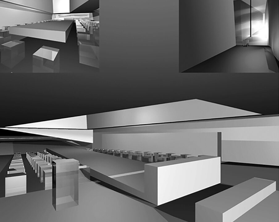 MESTRE-VENICE, ITALYProject sponsored by the National Ministry of University and Research M.U.R.S.T. about “New Architecture and Services for a Sustainable Development of the Metropolitan Area of the Terraglio River in Mestre-Venice.”Design of a religious center titled “The Space of Ecclesia.”With Raffaella Laezza and Michele Moreno, coordinated by F. Purini.