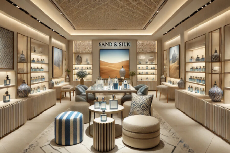 AI rendering of perfume shop