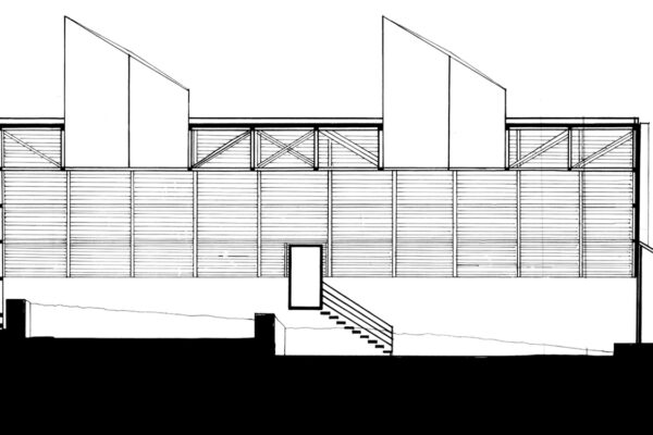 Cross section sketch of a architectural structure