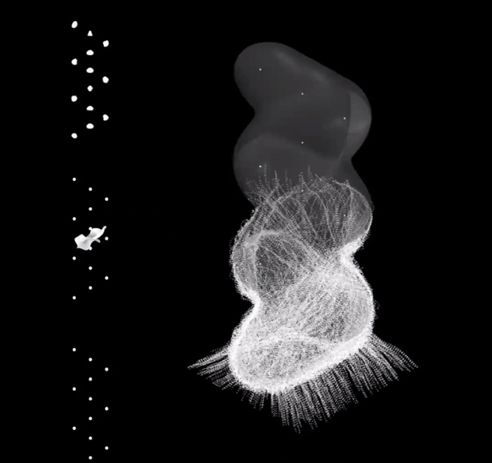 B.Arch 501-502, Informed Interscalar Fluidity, Thesis Studio, Associate Professor Pablo Lorenzo-Eiroa, F2019 and S2020. The thesis studio worked on a full-scale synthetic interactive immersive architecture installation for the