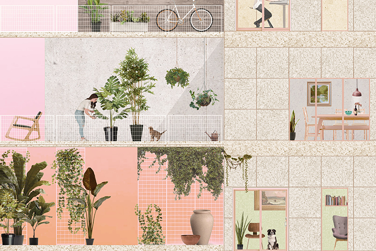 Urban HABITATS Elevation Rendering - Urban Project Proposal Location: Downtown Lubbock, Texas 2016