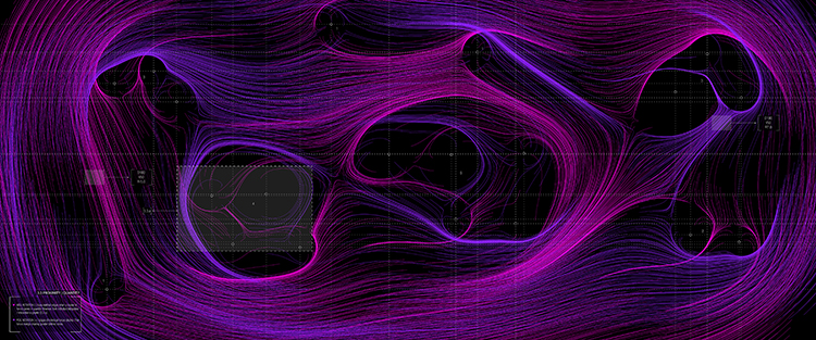 SYSTEM of Continuous Opposing Forces Simulation shows two rotational forces and their dynamics when in proximity on a field CoA TTU 2017