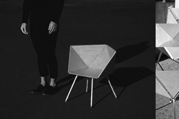 DYMAXION Chair Product Design Project Materials: ½” Plywood, Stainless Steel Profiles, Screws, Metal Base