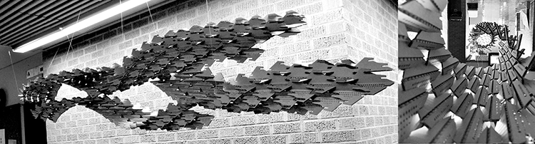 AGGREGATED Assault Installation - 2D Cutting Fabrication Materials: Cardboard - Scale: 1:1 Team: Wes Thomas + Sergio Elizondo FFAT Educational Exhibition - CoA TTU - Lubbock, Texas 2016