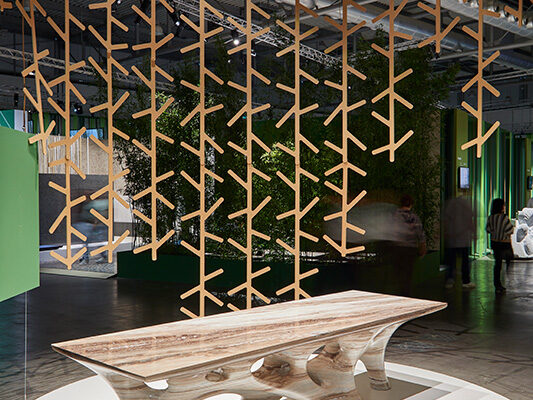 Coral Table Top View, Marmomac Exhibition 2019, Dustin White