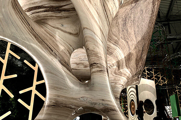 Coral Table Bottom View, Marmomac Exhibition 2019, Dustin White