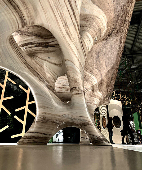 Coral Table Bottom View, Marmomac Exhibition 2019, Dustin White