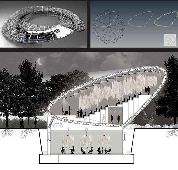 B.Arch Thesis Project: Arcadiusz Chrobac, Luis Bruni, Santiago Molina (students), Giuseppe Fallacara (Faculty); ARCH 502 Design Thesis, B. Arch Program in collaboration with School of Health Professions, Spring 2018