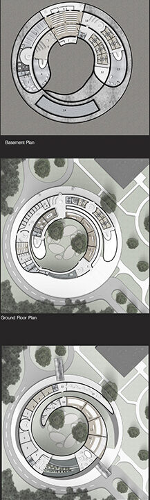 B.Arch Thesis Project: Arcadiusz Chrobac, Luis Bruni, Santiago Molina (students), Giuseppe Fallacara (Faculty); ARCH 502 Design Thesis, B. Arch Program in collaboration with School of Health Professions, Spring 2018