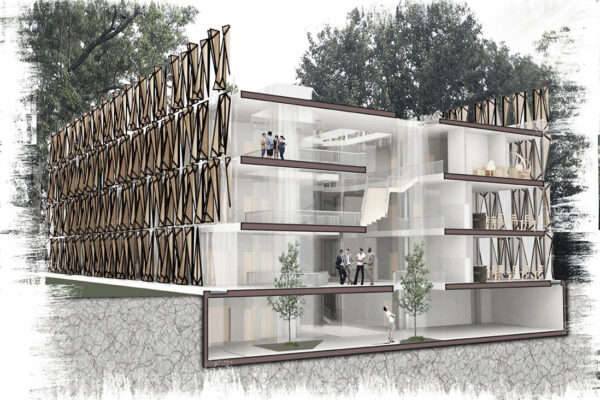 B.Arch Thesis Project: Arcadiusz Chrobac, Luis Bruni, Santiago Molina (students), Giuseppe Fallacara (Faculty); ARCH 502 Design Thesis, B. Arch Program in collaboration with School of Health Professions, Spring 2018