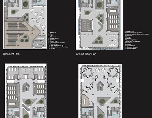 B.Arch Thesis Project: Arcadiusz Chrobac, Luis Bruni, Santiago Molina (students), Giuseppe Fallacara (Faculty); ARCH 502 Design Thesis, B. Arch Program in collaboration with School of Health Professions, Spring 2018