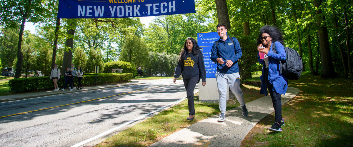 Students walking on the Long Island campus