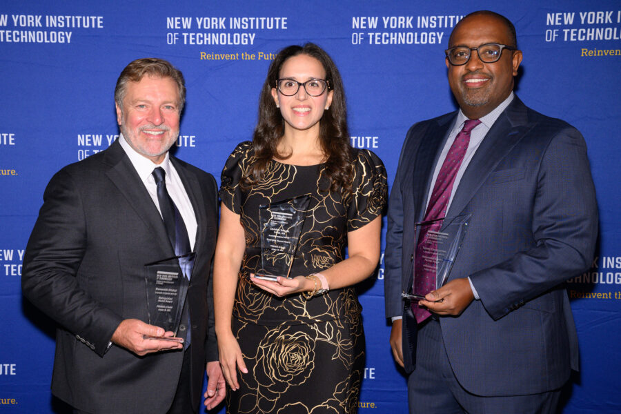 Honorees holding awards