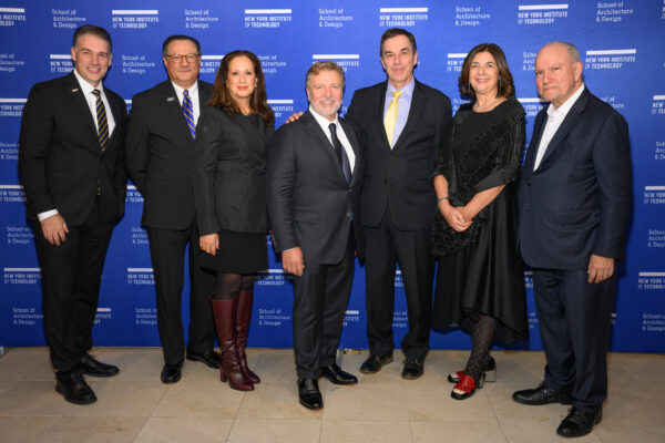 New York Tech Board of Trustees members with university leadership