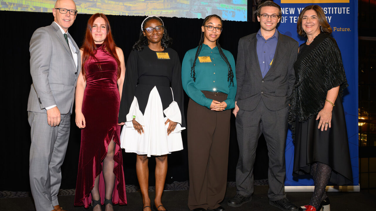 Student scholarship winners with Maria Perbellini and Guy Page