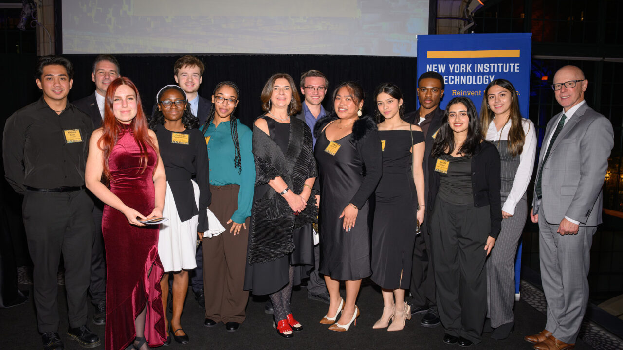 New York Tech School of Architecture and Design students with the dean