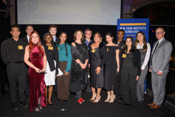 New York Tech School of Architecture and Design students with the dean