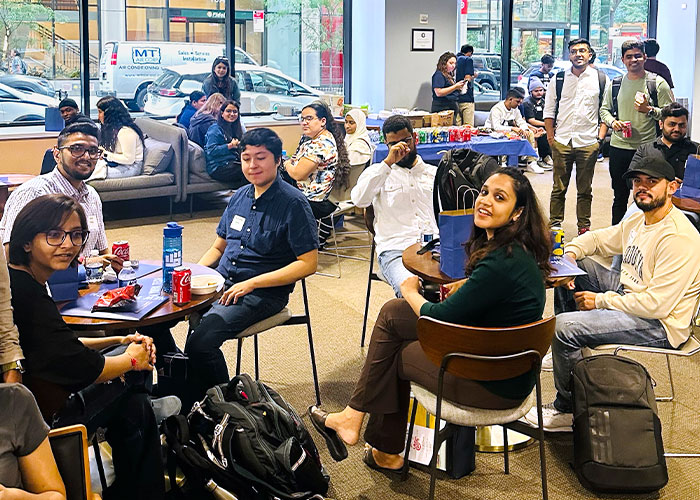 New student orientation on the New York City campus.